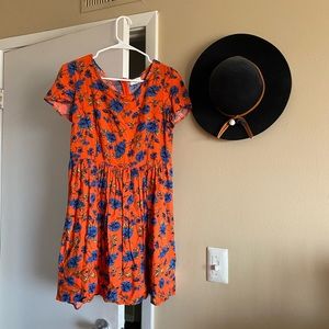 90s inspired bright baby doll dress
